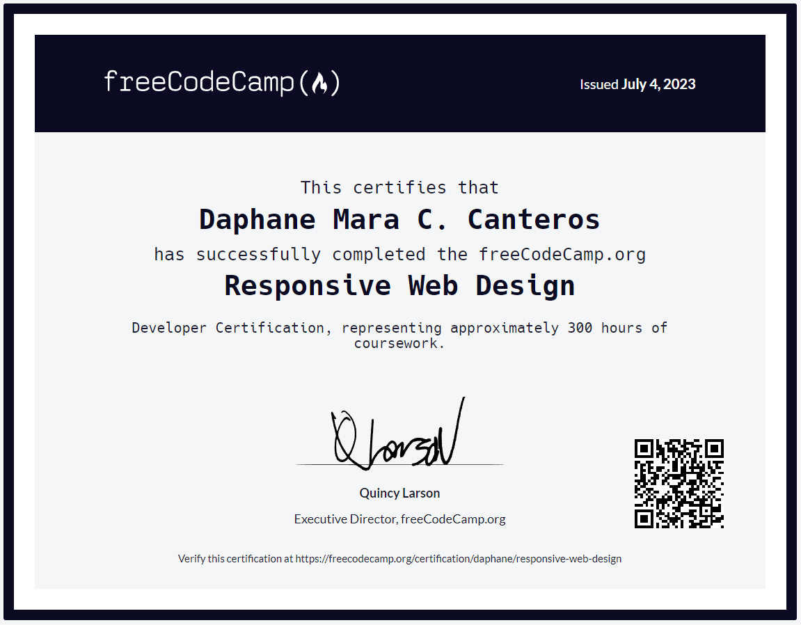 freeCodeCamp: Responsive Web Design Certificate